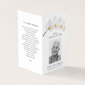 Visite Carte photo de prière commémorative funéraire simp (Extérieur)