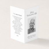 Visite Carte photo de prière commémorative funéraire simp (Extérieur)