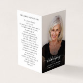 Visite Carte photo de prière commémorative funéraire simp (Extérieur)