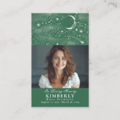 Visite Carte photo de prière funéraire céleste vert (Devant)