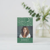 Visite Carte photo de prière funéraire céleste vert (Debout devant)