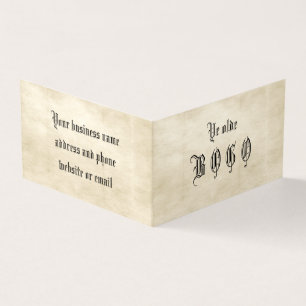 Visite Carte pliée de fidélité BOGO Parchemin vintage