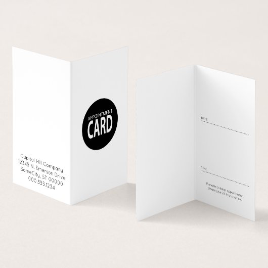 Visite carte pliée de rendez-vous (Intérieur et extérieur)