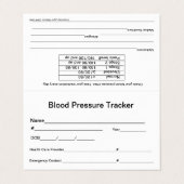 Visite Carte Portefeuille de pression artérielle (Extérieur déplié)