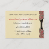 Visite Carte potelée de roses de Nouveau d'art (Dos)