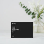 Visite Carte potelée noire de profil (Debout devant)