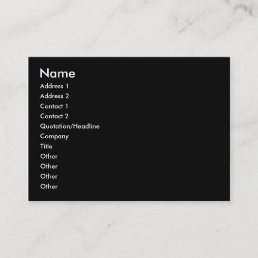 Visite Carte potelée noire de profil (Devant)