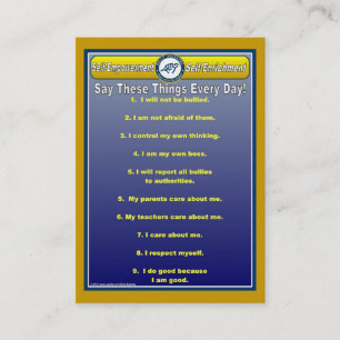 Visite Carte pratique de portefeuille d'affirmations