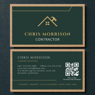 Visite Carte professionnelle de construction en bois avec