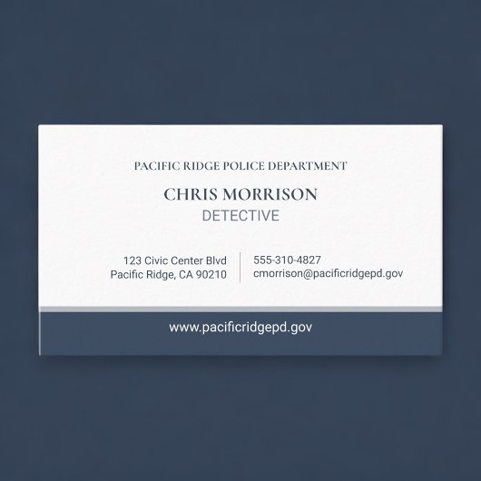 Visite Carte professionnelle de détective de police