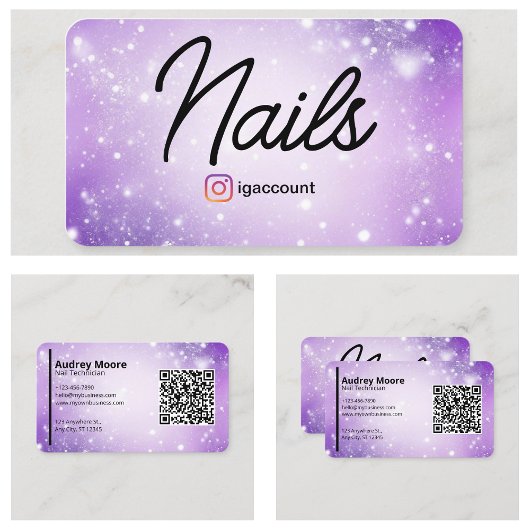 Visite Carte professionnelle violette de technicien en on