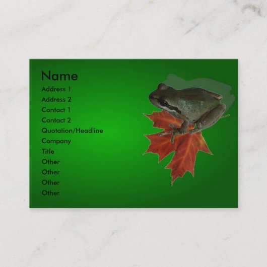 Visite Carte profil de grenouille verte (Devant)