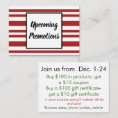 Visite Carte promotionnelle de vacances d'affaires (Devant / Derrière)