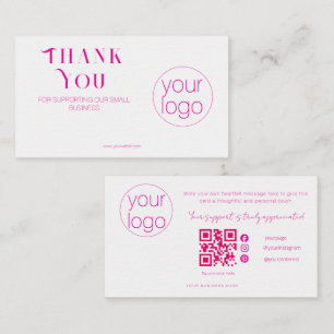 Visite Carte QR de remerciement pour logo de petite entre