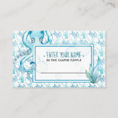 Visite Carte Raffin de Baby shower octopus bleu mou (Dos)