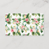Visite Carte Raffle de couches de fleurs tropicales d'aqu (Dos)