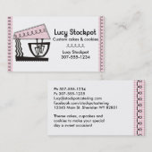 Visite Carte rose de biscuits de gâteau de boulangerie de (Devant / Derrière)