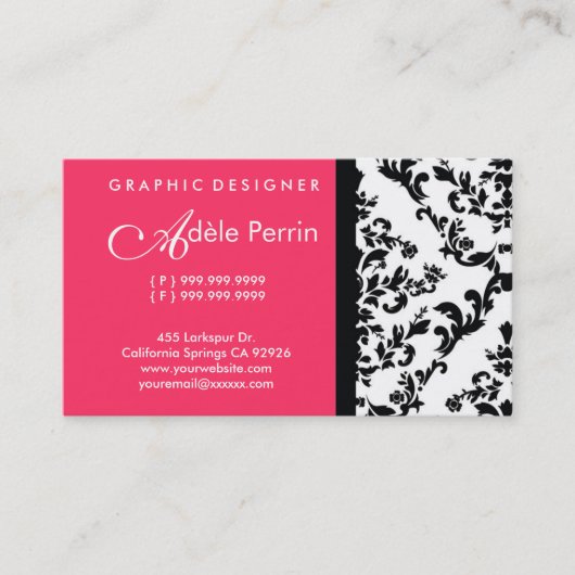 Visite Carte rose de DamaskBusiness (Devant)