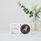 Visite Carte rose de profil d'affaires de caniche (Debout devant)