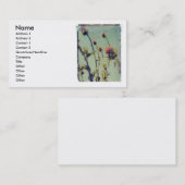 Visite Carte rose de profil de chardon (Devant / Derrière)