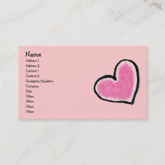 Visite Carte ROSE de profil de COEUR