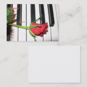 Visite Carte rose de profil de piano (Devant / Derrière)