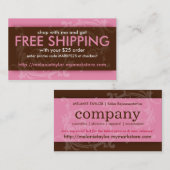 Visite Carte rose et Brown de promo (Devant / Derrière)