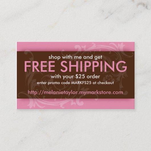 Visite Carte rose et Brown de promo (Devant)