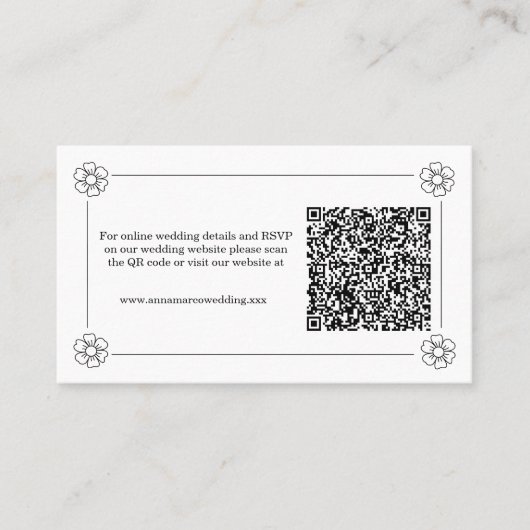 Visite Carte RSVP de code QR élégante (Devant)