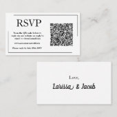 Visite Carte RSVP de code QR élégante  (Devant / Derrière)