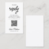 Visite Carte RSVP de mariage avec code QR minimal simple (Devant / Derrière)