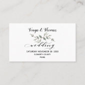 Visite Carte RSVP en ligne du Mariage de calligraphie de  (Dos)