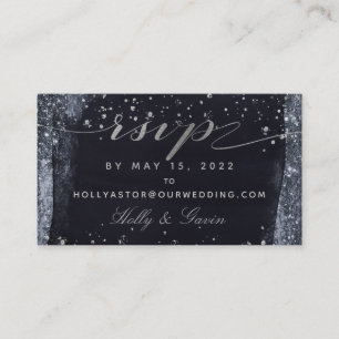 Visite Carte RSVP en ligne Mariage de nuit Silver Starry