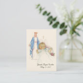 Visite Carte Sainte Commémorative de Baptême de Bébé Fill (Debout devant)