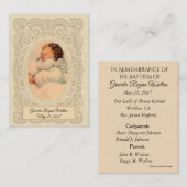 Visite Carte Sainte Commémorative de Baptême pour Bébé Fi (Devant / Derrière)