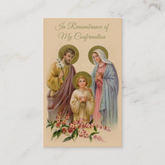 Visite Carte sainte de confirmation sainte de famille de (Devant)