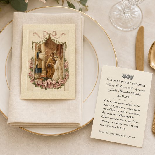 Visite Carte Sainte de Mariage Catholique Traditionnel