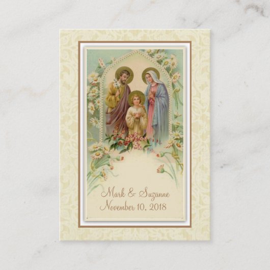 Visite Carte sainte de mariage de famille sainte (Devant)