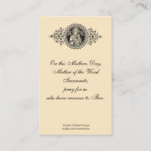 Visite Carte sainte de mère de souvenir catholique du (Dos)