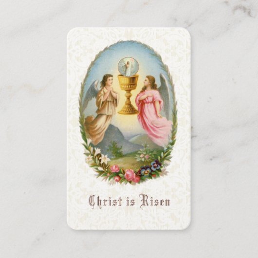 Visite Carte Sainte de Pâques Religieuse de Prière Pascal (Devant)