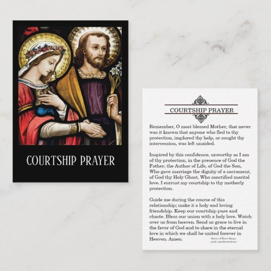 Visite Carte sainte de prière de fiançailles de cour (Devant / Derrière)