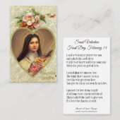 Visite Carte sainte de prière de jour de Valentines avec (Devant / Derrière)