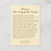 Visite Carte Sainte de prière religieuse catholique du Mo (Dos)