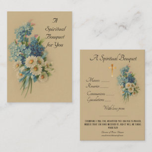 Visite Carte sainte de prière vintage de bouquet