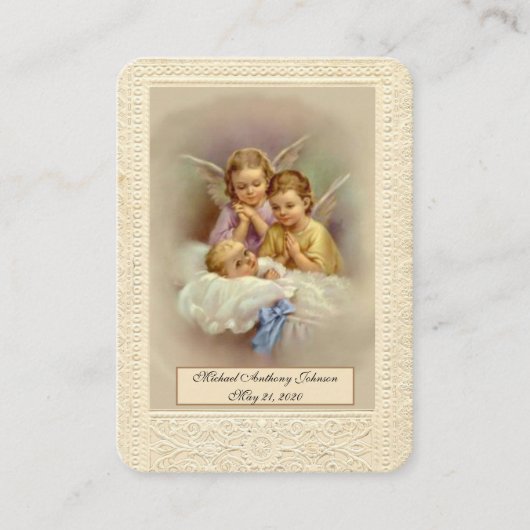 Visite Carte Sainte de Remembrance de Baptême Catholique (Devant)