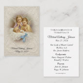 Visite Carte Sainte de Remembrance de Baptême de Bébé Cat (Devant / Derrière)