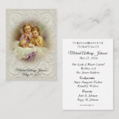 Visite Carte Sainte de Remembrance de Baptême de Bébé Cat (Devant / Derrière)