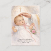 Visite Carte Sainte de Remembrance de Baptême pour Bébé F (Devant)