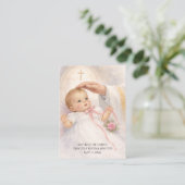 Visite Carte Sainte de Remembrance de Baptême pour Bébé F (Debout devant)