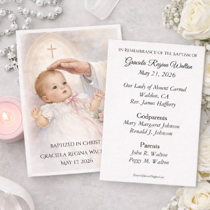 Visite Carte Sainte de Remembrance de Baptême pour Bébé F